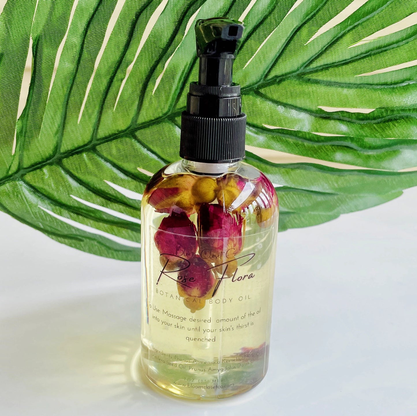 4Oz Hydrating Botanical Body Oil - Rose and Jasmine - Rose Flora - Rose Scented Body Oil